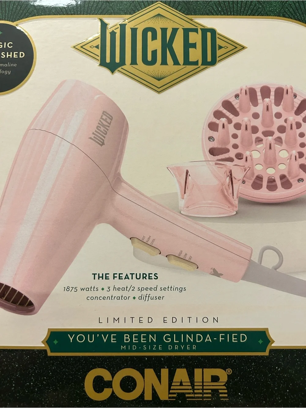 Glinda Ariana Grande Limited Edition Blow Dryer Conair Wicked Pink Tourmaline